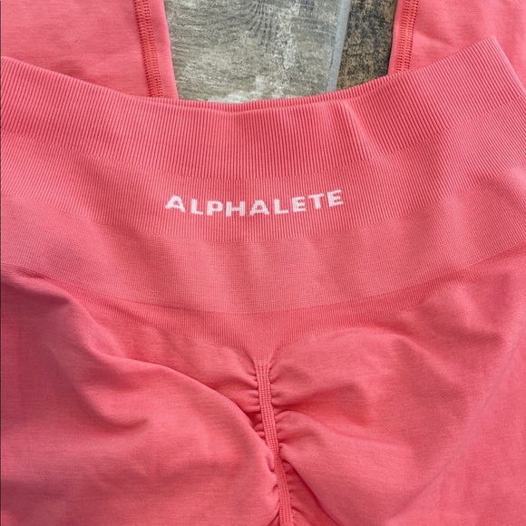 Alphalete High Rise Workout Leggings Coral Pink Size Small S - Picture 2 of 7